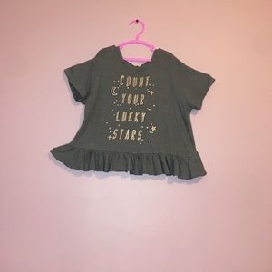 Ruffle hem graphic T